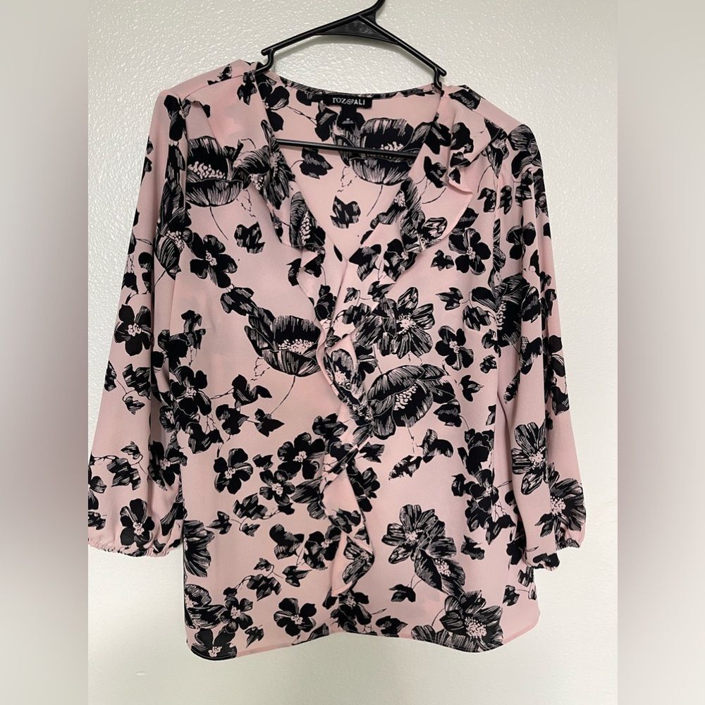 Pink and Black Blouse